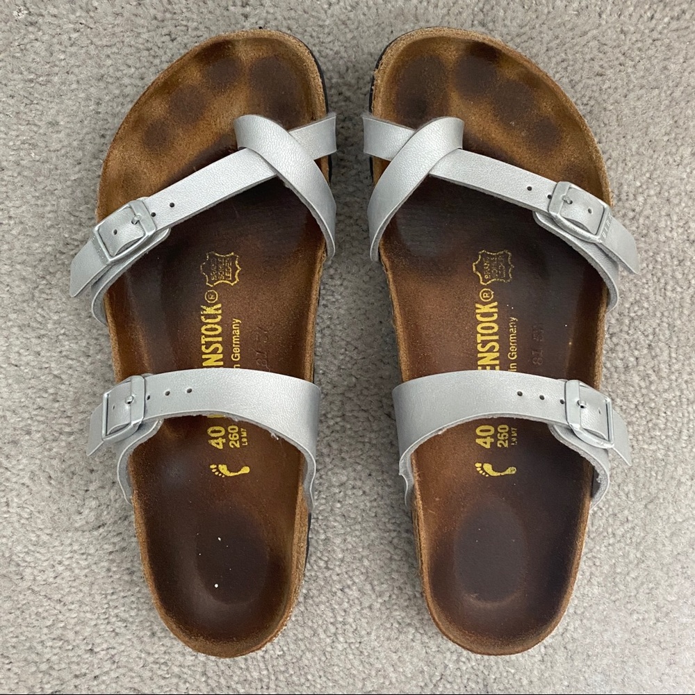 Birkenstock Metallic Silver Mayari Sandals